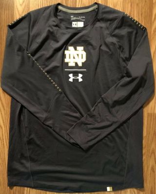 Notre Dame Football Team Issued Under Armour Long Sleeve Shirt Xl