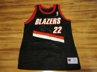 Clyde Drexler Portland Blazers Black Champion 44 Large Jersey Trailblazers