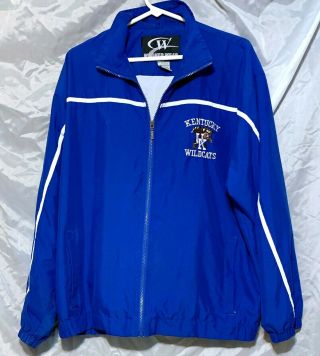 University Of Kentucky Wildcats Athletic Lined Jacket Blue White Medium
