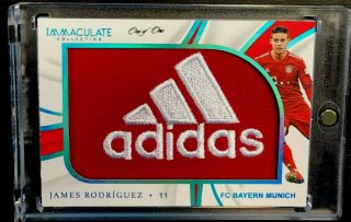 1/1 James Rodriguez 2018 - 19 Immaculate Soccer Match Worn Adidas Logo Patch