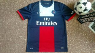 Paris Saint Germain Psg 2013 - 2014 Nike Home Football Soccer Shirt Jersey L