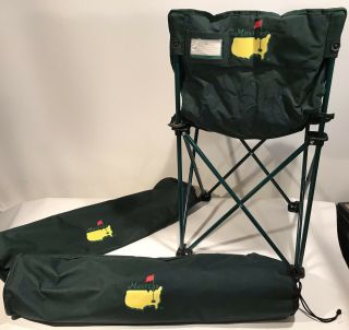 2 Augusta National Masters Golf Folding Spectator Chairs W/shoulder Strap Bags