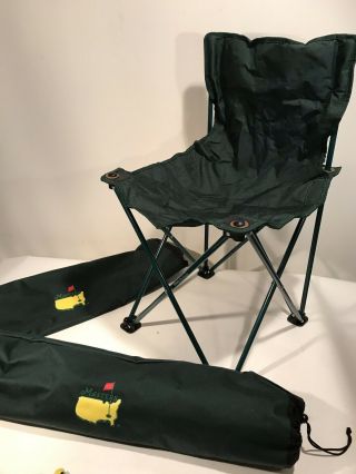 2 Augusta National Masters Golf Folding Spectator Chairs w/Shoulder Strap Bags 4