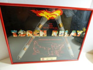 1996 Summer Olympic Games Coca Cola Torch Relay Pin Set Framed Le 618/3000
