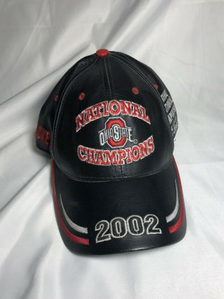 2002 Ohio State Buckeyes National Champions All Leather Hat By Modern.