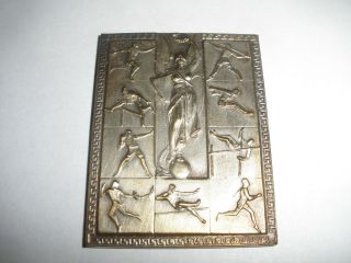 Antique 9 Summer Olympic Sports Small Plaque Medal 1931 G.  A.  K - W.  A.  F - W.  A.  C