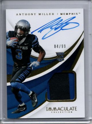 Anthony Miller Auto Jersey Logo Patch Rc /99 2018 Panini Immaculate Autograph