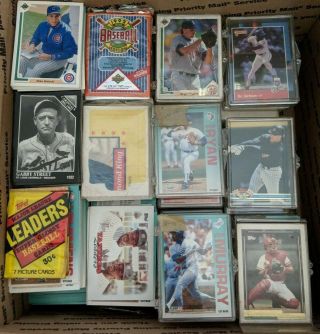 Large Flat Rate Box Full Of Baseball Cards