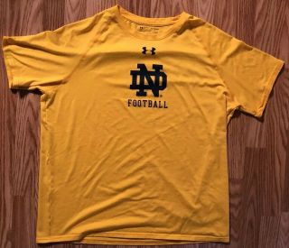 Notre Dame Football Starving Team Issued Under Armour Shirts Gold Size 3xl Nwt