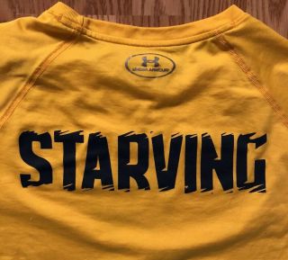 Notre Dame Football Starving Team Issued Under Armour Shirts Gold Size 3xl NWT 3