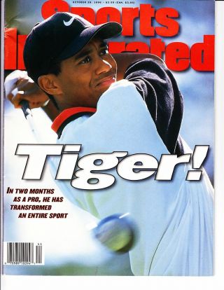 October 28,  1996 Tiger Woods Golf Rc Sports Illustrated Fc No Label Newsstand