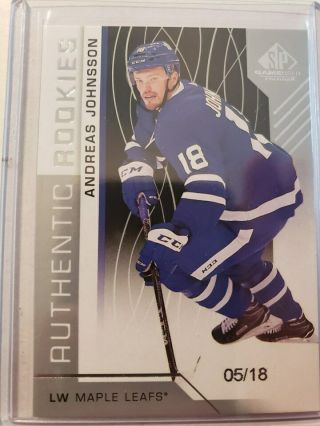2018 - 19 Upper Deck Sp Game Authentic Rookies /18 Andreas Johnsson Rare