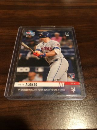 Pete Alonso 2019 Topps Now April 1 First Career Home Run 32 Mets Rookie Star