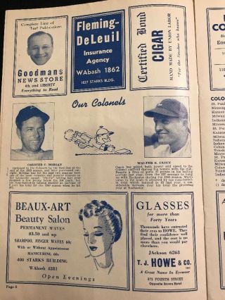 RARE 1942 Louisville Colonels vs Great Lakes Naval Station Baseball Program 4