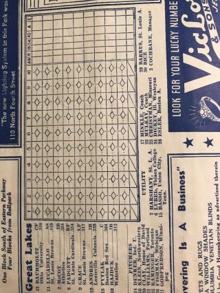 RARE 1942 Louisville Colonels vs Great Lakes Naval Station Baseball Program 5