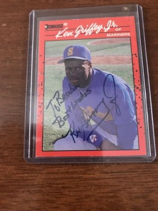 Ken Griffey Jr.  Autographed Signed Baseball Card 1990 Donruss
