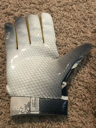 Notre Dame Football Under Armour Team Issued Gloves Spotlight White Gold XL 5