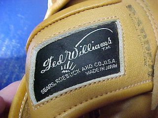 2 1960s TED WILLIAMS Model BASEBALL GLOVES From Sears Roebuck 4