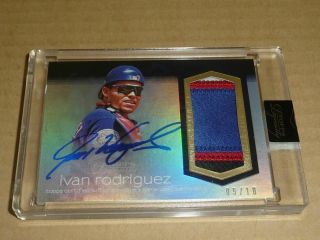 2018 Topps Dynasty Ivan Rodriguez Autograph/auto Jersey Patch Rangers /10 B5978