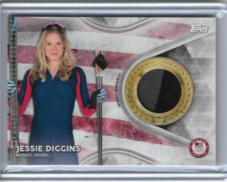 Awesome 2018 Topps Olympics Jessie Diggins 2 Color Relic Card Nordic Skiing
