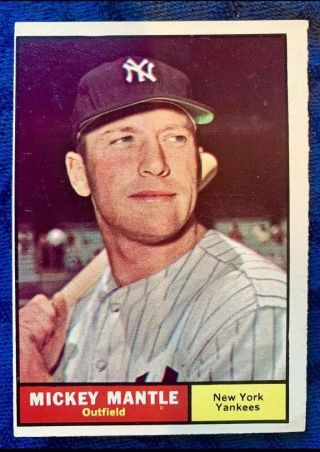 1961 Topps 300 Mickey Mantle York Yankees Hof " Sharp "