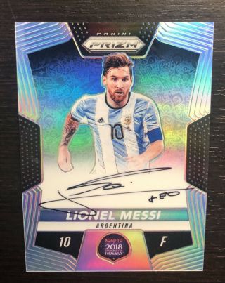 5/99 Lionel Messi 2017 - 18 Prizm Soccer Silver Autograph Auto 2018 - 19 Immaculate