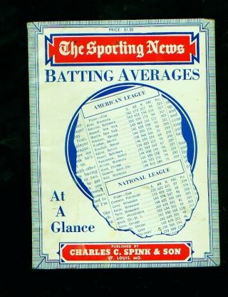 1965 The Sporting News Batting Averages Guide Book