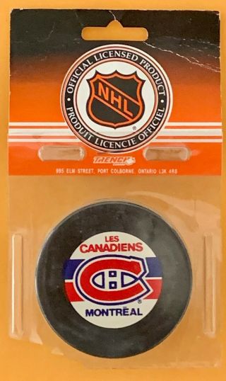 Montreal Canadiens Vintage Nhl Souvenir Hockey Puck Trench Mfg