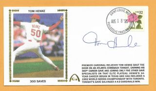 Tom Henke 300 Saves Autographed Gateway Stamp Envelope St Louis Postmark