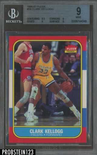 1986 - 87 Fleer Basketball Setbreak 58 Clark Kellogg Indiana Pacers Bgs 9