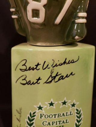 BART STARR HUTSON CANADEO DAVIS HENDRICKS,  1 Autographed Packers Liquor Decanter 6