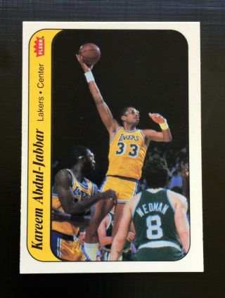 1986 Fleer Kareem Abdul - Jabbar 1 Basketball Card " Solid " (see Images) Hof Psa?