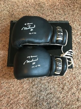 2 Muhammad Ali Signed Gloves From December 5 1989 Authentic