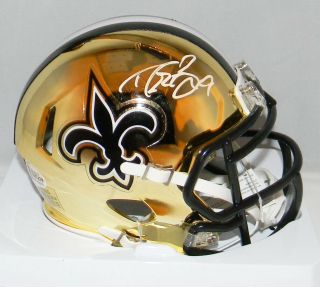 Drew Brees Autographed Signed Orleans Saints Chrome Mini Helmet Beckett