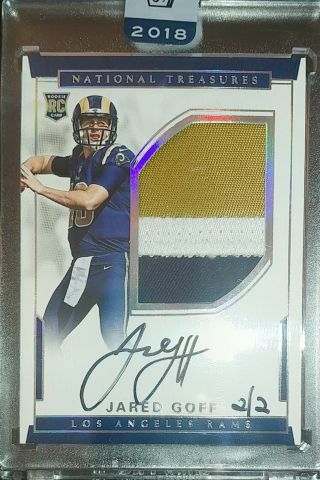 2018 Jared Goff Honors - 2016 National Treasures Rpa Rc Auto Logo Patch 2/2