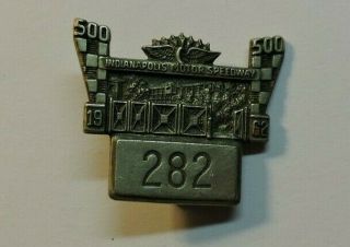 Indy 500 1962 Silver Pit Badge 282