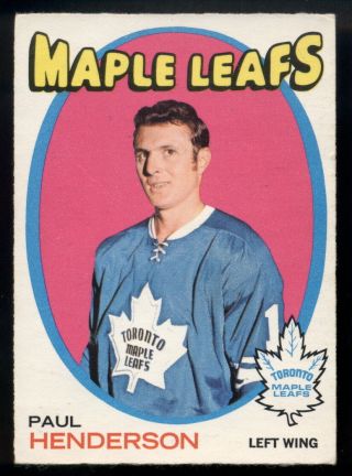 1971 - 72 Opc O Pee Chee Hockey 67 Paul Henderson Ex - Nm Toronto Maple Leafs Card