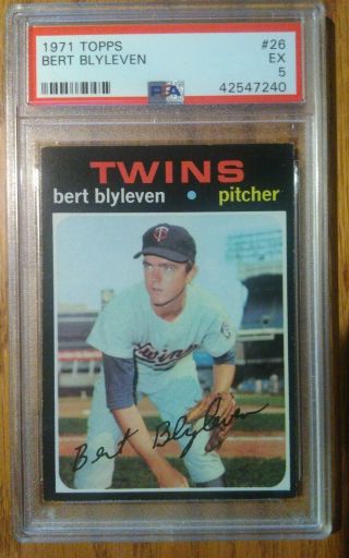 1971 Topps Baseball 26 Bert Blyleven Rookie Card Psa 5
