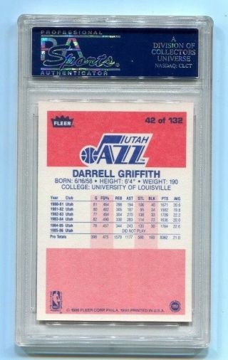 Darrell Griffith 1986 Fleer 42 PSA 10 Gem 2