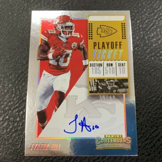 Bj 2018 Panini Contenders Playoff Ticket Signature Auto Tyreek Hill 30/49