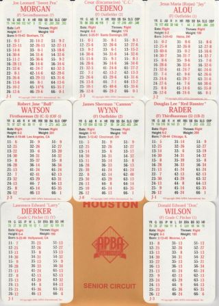 Houston Astros 1970 Apba Reprint 34 Card Team Set W/ Mg Symbols - Nm/mt - Cedeno