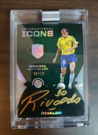 2018 Panini Eminence Soccer International Icons Auto Card /10 Rivaldo