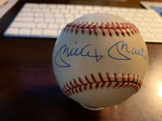 Mickey Mantle Signed Official American League Baseball Bobby Brown