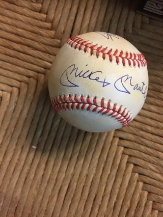 Mickey Mantle& Willie Mays Signed Autographed Baseball