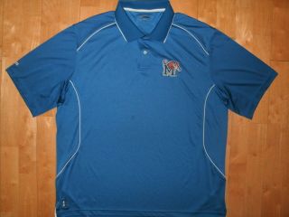 Ping Mens University Of Memphis Tigers Athletic Xl Blue Golf Tennis Polo Shirt