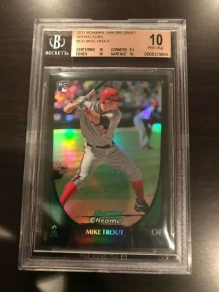 2011 Bowman Chrome Draft Mike Trout Rc Refractor Bgs 10 Pristine 864