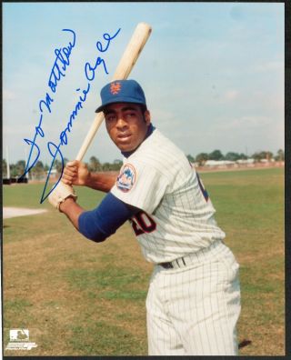 8 X 10 Tommie Agee Autographed York Mets 1969 Ws Signed Photo To Matthew