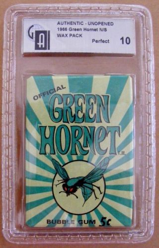 1966 Green Hornet N/a Wax Pack Ga Perfect 10 Trading Cards Bubble Gum Bruce Lee