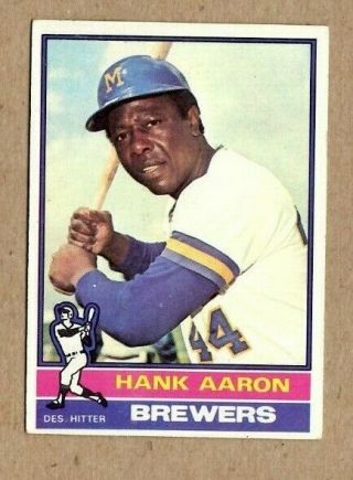 1976 Topps Hank Aaron Milwuakee Brewers 550 Ex,