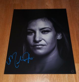 Miesha Tate Ufc Signed 16x20 Photo Autograph Champion Belt Rousey Strikeforce